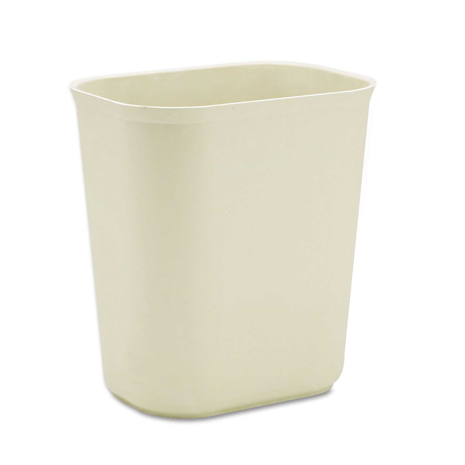 Rubbermaid Commercial Beige Fiberglass Rectangular Fire Resistant Wastebasket, 3.5 Gallon