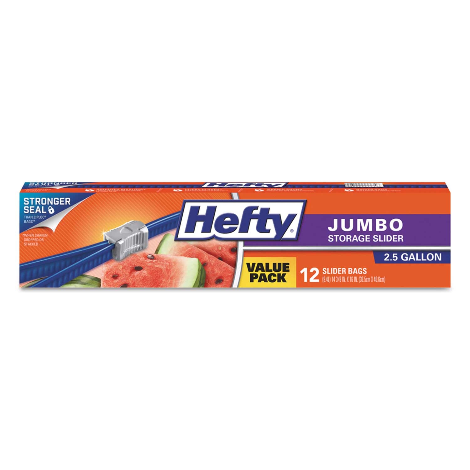 Hefty Clear 0.9 Mil Slider Bag, 2.5 Gallon -- 108 per case