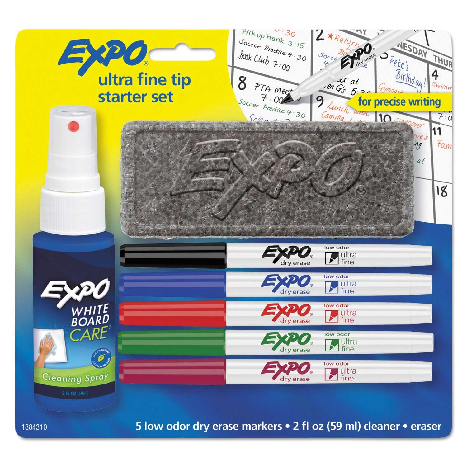 Expo Assorted Color Extra-Fine Needle Tip Low-Odor Dry Erase Marker Starter Set - 5 count per set -- 1 set