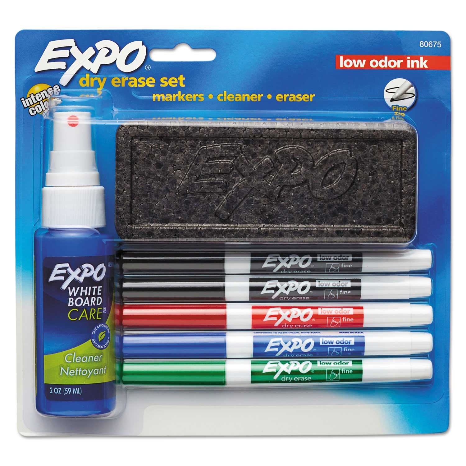 Expo Fine Bullet Tip Dry Erase Marker Eraser and Cleaner Kit - 5 per set -- 1 set