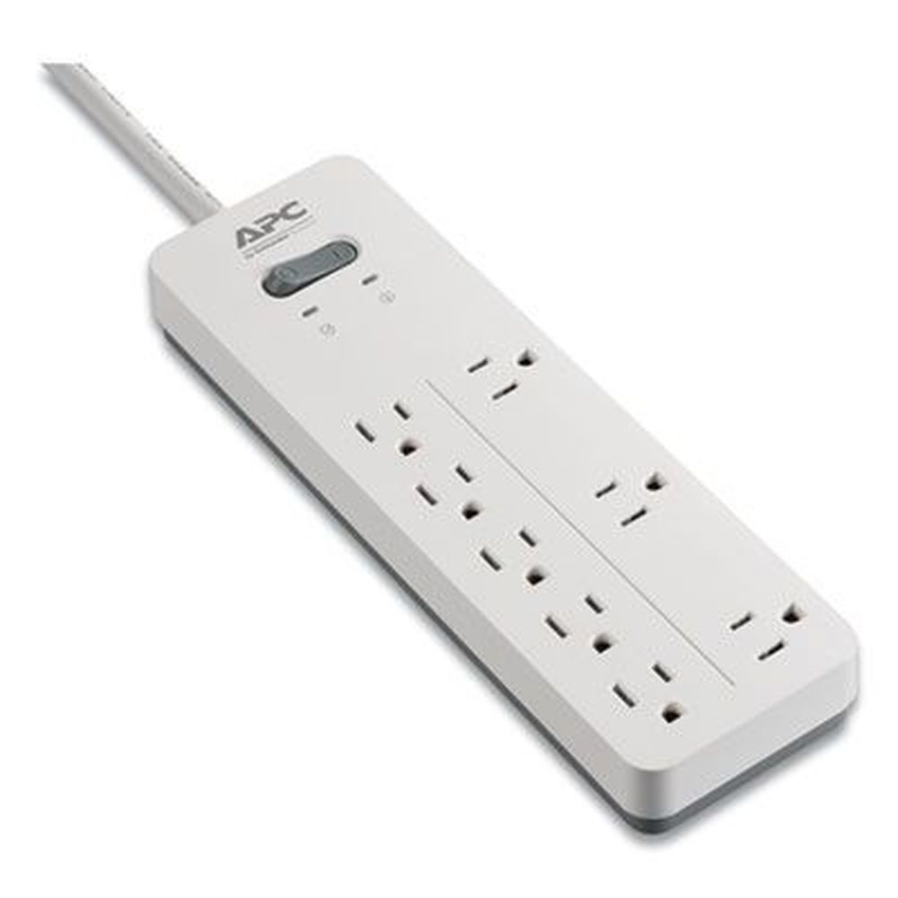 APC White Home Office SurgeArrest Power Surge Protector with 8 Ac Outlets, 6 Feet Cord