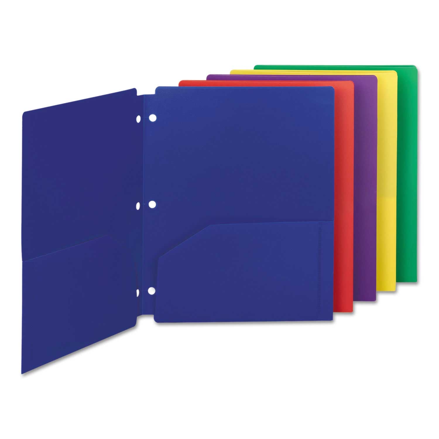 Smead Assorted Poly Snap In Two Pocket Folder, 11 x 8.5 inch - 10 count per pack -- 1 pack per case