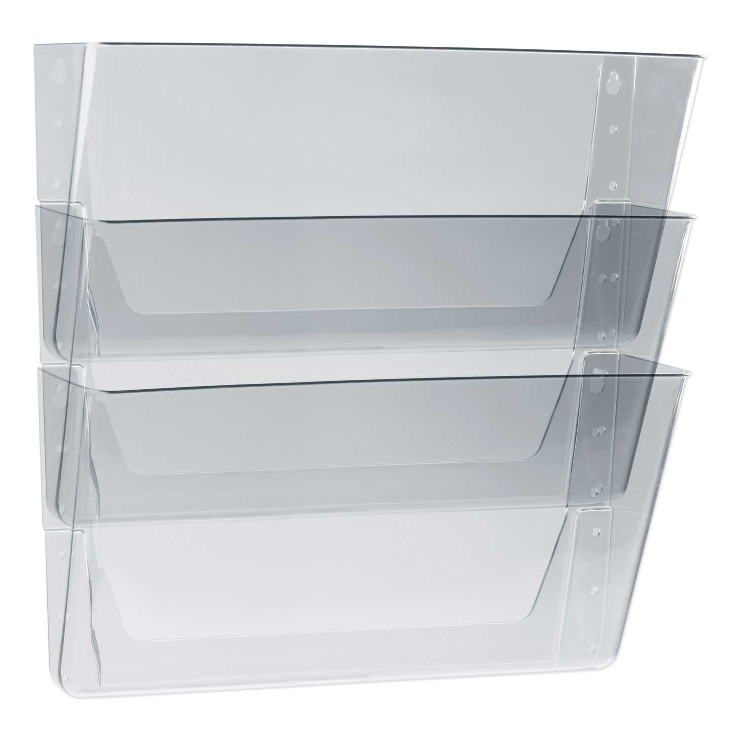 Storex Plastic Clear Legal Three Pocket Wall File, 16 x 14 inch -- 1 pack