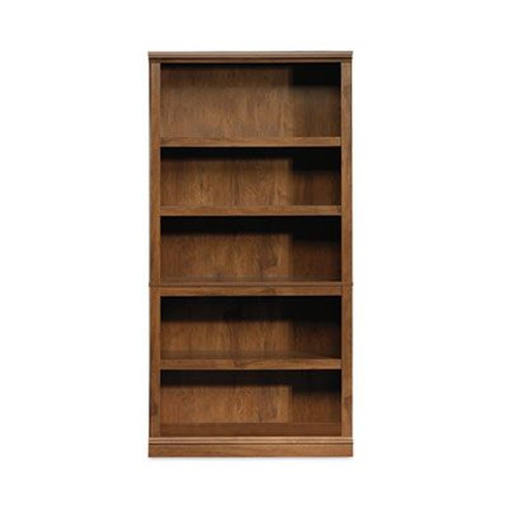 Sauder Select Collection Oiled Brown Five Shelf Bookcase, 35.27 x 13.22 x 69.76 inch