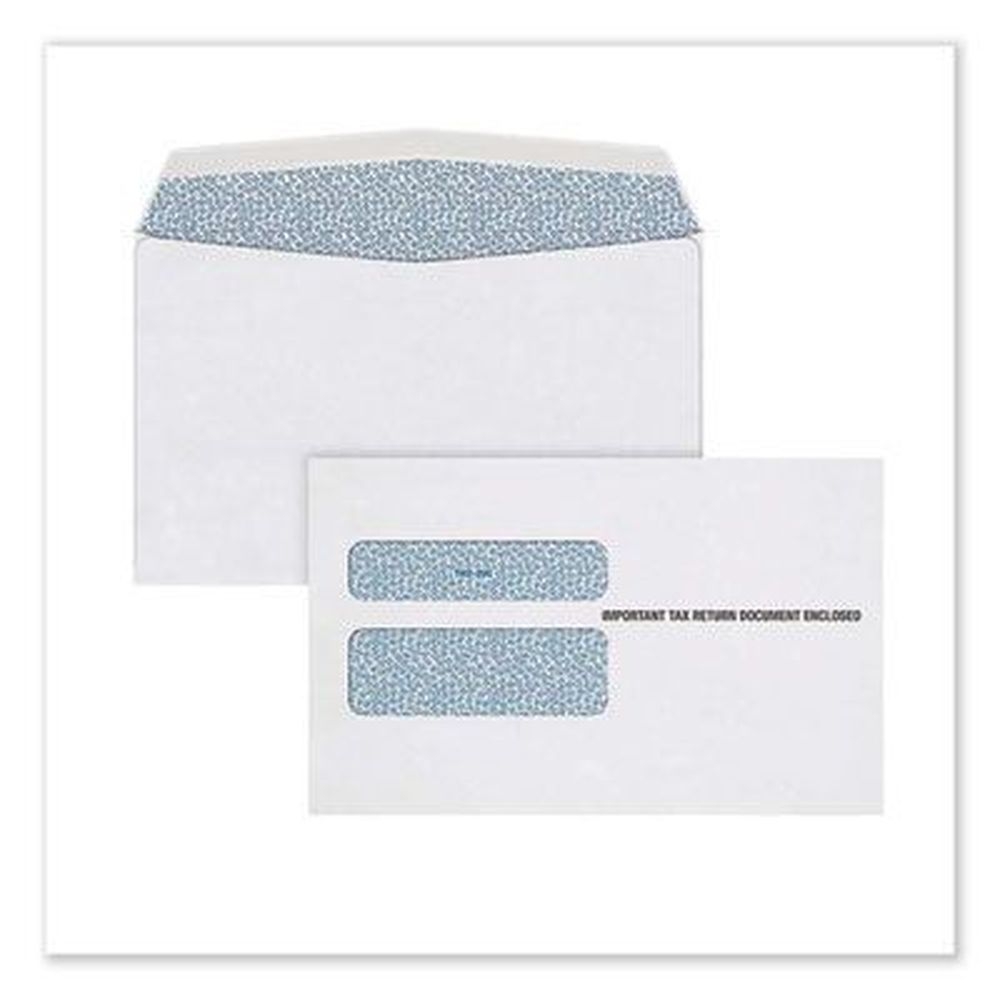 Adams White Commercial Flap W-2 Peel and Seal Envelopes with Self-Adhesive Closure, 5.63 x 9 inch -- 15 per pack