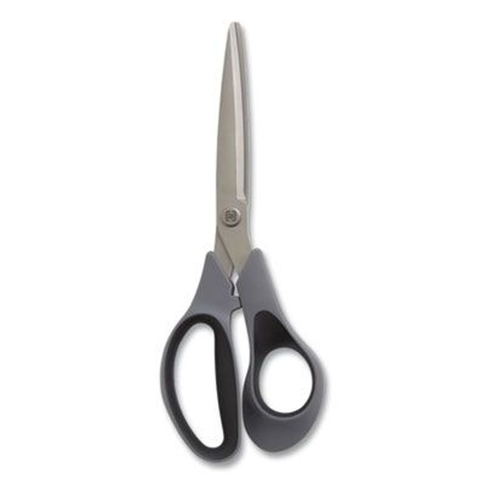 Tru Red Non-Stick Titanium-Coated Scissors with Gray/Black Straight Handle and Gun-Metal Gray Blades, 8 inch Long