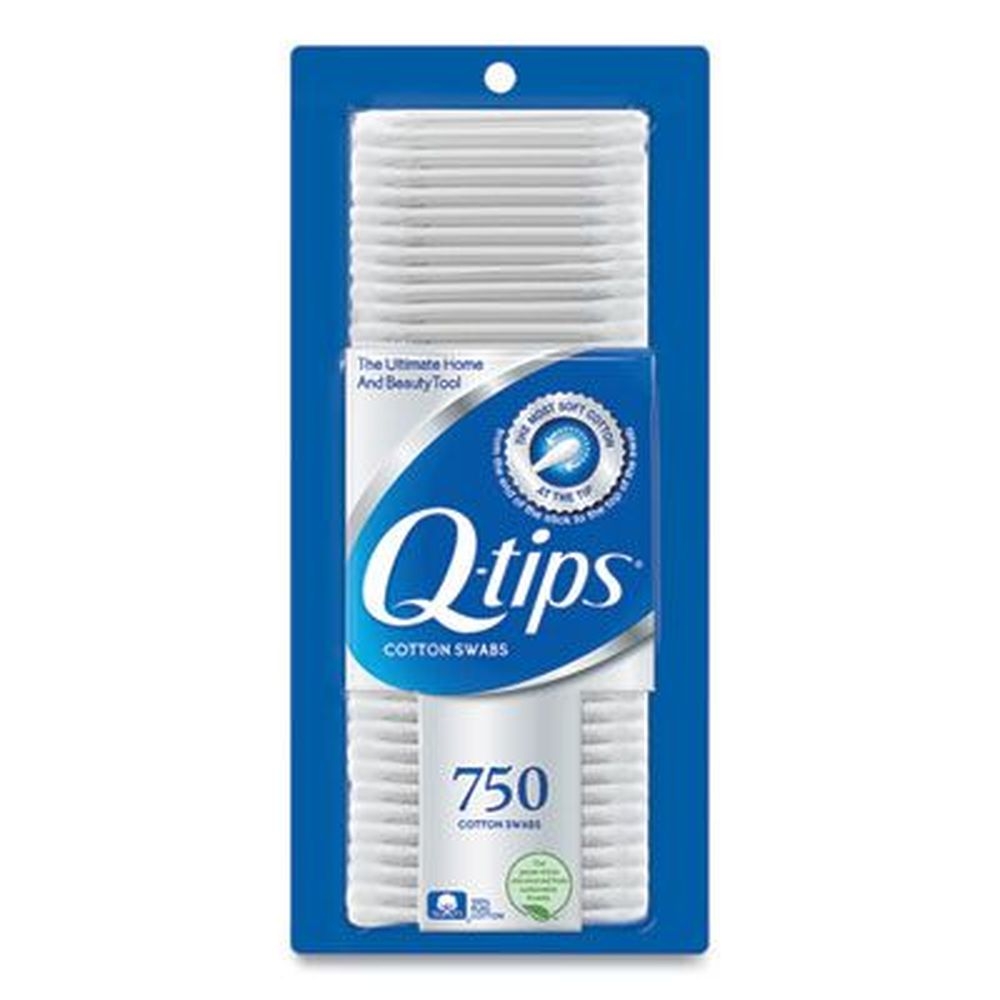 Q-tips Cotton Swabs - 750 per pack -- 12 packs per case