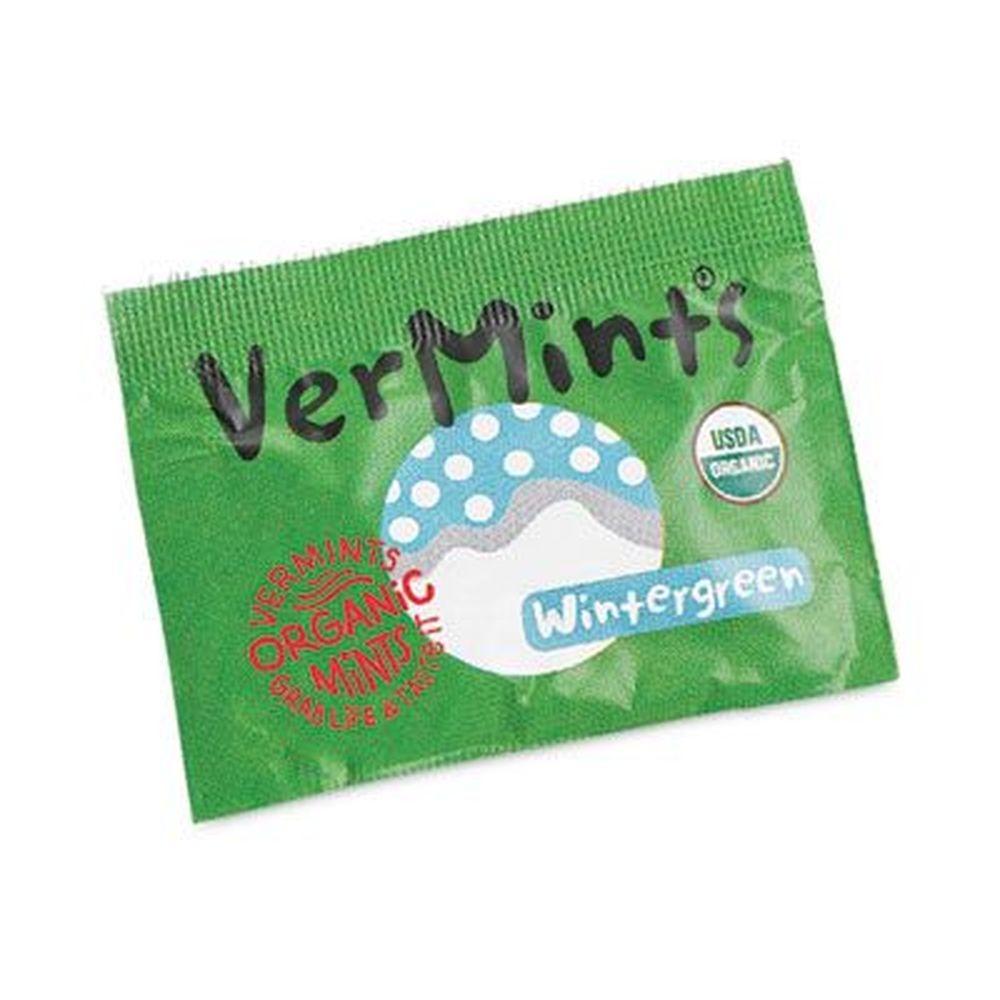 VerMints Organic Individually Wrapped Wintergreen Mints/Pastilles, 0.7 Ounce -- 100 per box