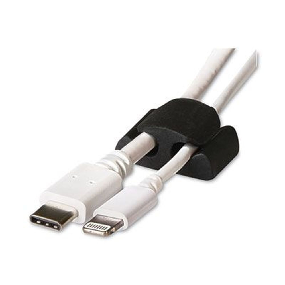 RCA Motorola Black Two Channel Cable Holder, 2 x 2 inch -- 6 per pack