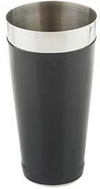 Tablecraft Stainless Steel with Black Vinyl Coating Bar Shaker, 28 Ounce