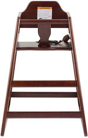 Tablecraft Mahogany Wood Finish Unassembled High Chair, 19.75 x 19.75 x 29 inch