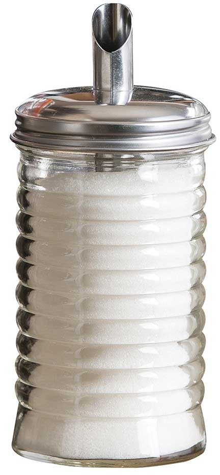 Tablecraft Beehive Sugar Pourer with Stainless Steel Retro Pour Spout Top -- 12 per case.