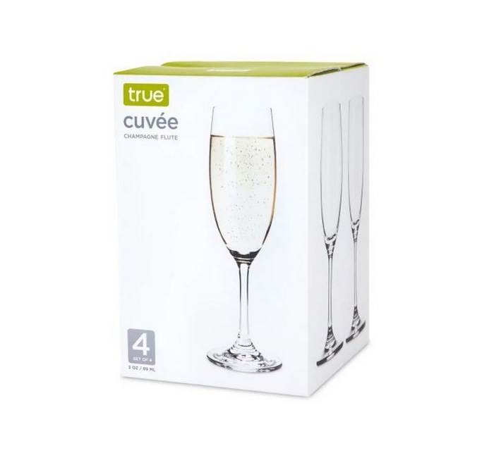 True Cuvee Set of 4 Champagne Flutes -- 8 per case