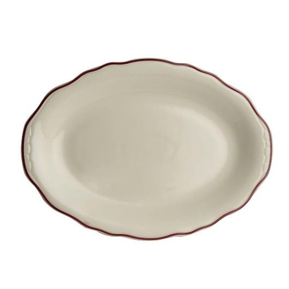 Styleine Maroon China 11 3/4 inch Oval Platter