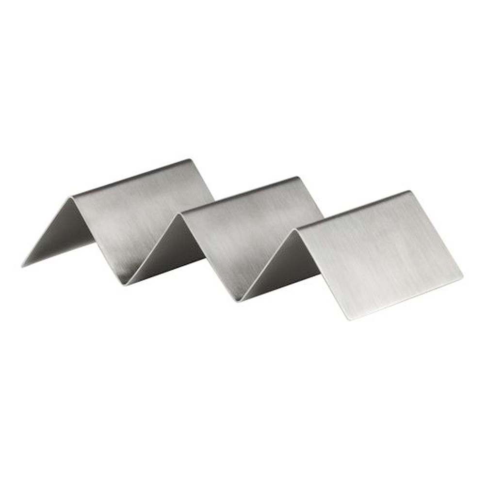 Stainless Steel 6 1/8 x 3 1/4 x 1 1/4 inch Satin Taco Holder, 48 count