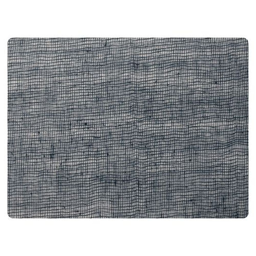 Denim Blue Linen Silicone 16 x 12 inch Placemat, 12 count