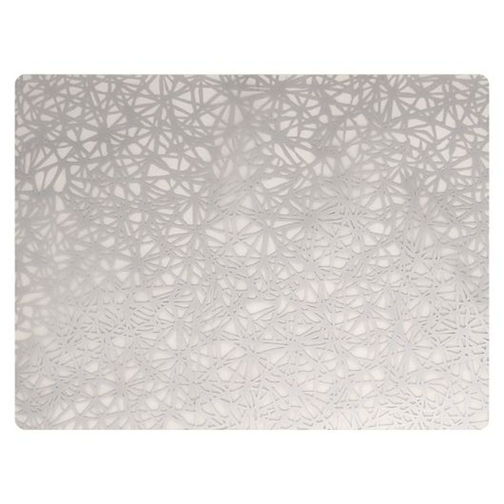 Silver Twine Silicone 16 x 12 inch Placemat, 12 count
