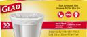 Glad Flat Top Small Garbage Bag, 30 count per pack -- 6 per case.