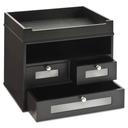 Victor Midnight Black Collection Black 5 Compartments Tidy Tower with 3 Drawers, 12.8 x 10.6 x 10.9 inch