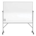 Ghent Reversible Magnetic Hygienic Porcelain Whiteboard with Satin Aluminum Frame and Stand, 96 x 48 inch