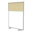 Ghent White/Carmel Floor Partition with Aluminum Frame and 2 Split Panel Infill, 48.06 x 2.04 x 71.86 inch