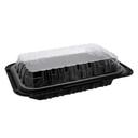 Pactiv Polypropylene Black Base Hot Fried Food Display Takeout Container with Clear Dome Lid, 24 Ounce Capacity -- 105 per case