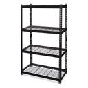 Hirsh Industries Iron Horse 2300 Black Four-Shelf Wire Deck Shelving, 36 x 18 x 60 inch