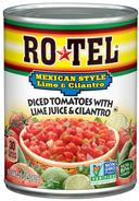 Ro Tel Mexican Lime and Cilantro Diced Tomatoes, 10 Ounce Can -- 12 per case