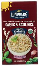 Lundberg Organic Whole Grain Garlic and Basil Rice, 6 Ounce -- 6 per case.