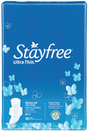 Stayfree Ultra Thin Regular Pad with Wings, 36 count per pack -- 4 per case.