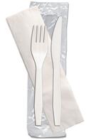 D and W Fine Pack Senate Fork and Knife Napkin Kit -- 250 per case.