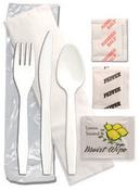 D and W Fine Pack Senate Fork Knife Teaspoon Salt and Pepper Cutlery Kit -- 250 per case