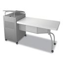 Oklahoma Sound Edupod Gray Hammer Tone Teachers Desk and Lectern Combo, 24 x 68 x 45 inch