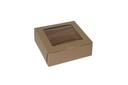 Boxit Windowed Kraft Lock Corner One Piece Cupcake Box, 7 x 7 x 2.5 inch -- 100 per case.