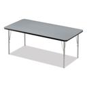 Correll Granite Top Black Legs Rectangular Adjustable Activity Table, 60 x 30 x 19 to 29 inch -- 4 per case
