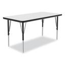 Correll White Top and Black Legs Rectangular Markerboard Activity Table, 48 x 24 x 19 to 29 inch -- 4 per case