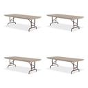 Correll Rectangular Mocha Top Adjustable Folding Table with Brown Legs, 60x 30x 22 inch to 32 inch -- 4 per case