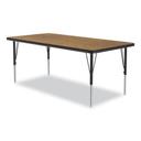 Correll Medium Oak Rectangular Height-Adjustable Activity Table, 60 x 30 x 19 inch -- 4 per case