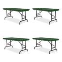 Correll Rectangular Green Top Adjustable Folding Table with Black Legs, 48x 24x 22 inch to 32 inch -- 4 per case