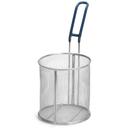 Tablecraft 18/8 Stainless Steel Large Round Pasta Basket with Blue Cool Touch Vinyl Handle, 6.5 x 6.5 x 7 inch -- 2 per case