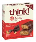 Think Thin High Protein Chunky Peanut Butter Bar, 5 count per pack -- 24 per case.