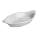 Hall China Bright White Embossed Handle Oval Au Gratin Rarebit, 8 Ounce Capacity -- 24 per case