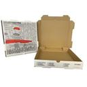 Nemco White / Kraft B Flute White Print Pizza Cafe Box, 12 x 12 x 2 inch -- 50 per case
