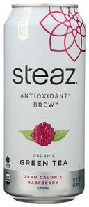 Steaz Zero Calorie Raspberry Iced Tea, 16 Ounce -- 12 per case.