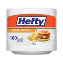Hefty Soak Proof Tableware, Foam Plates, 8 7/8 inch dia, 100/Pack