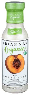 Briannas Organic Rich Poppy Seed Salad Dressing, 10 Fluid Ounce -- 6 per case