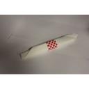 Evergreen Manufacturing Red and White Check Paper Napkin Band, 4.25 x 1.5 inch -- 2500 per case.