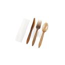 The Sustainable Agave Company Agave Brown Cutlery Kit with Napkin Wrapped in Biofilm -- 250 per case
