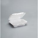 Snap-It EPS Large 1-Compartment Vented White Square Hinged Container, 9 1/4 x 9 1/4 x 3 inch -- 200 per case