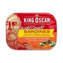 King Oscar 2 Layer Wild Caught Sardines Extra Virgin Olive Oil with Hot Jalapeno Peppers, 3.75 Ounce -- 12 per case